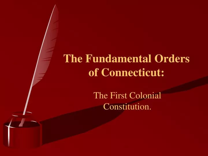 the fundamental orders of connecticut