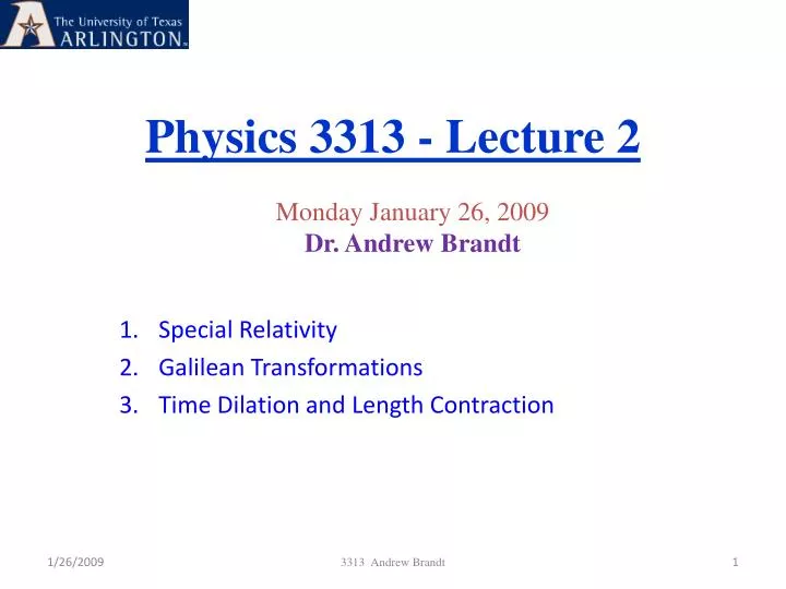 physics 3313 lecture 2
