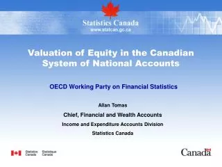 Valuation of Equity in the Canadian System of National Accounts