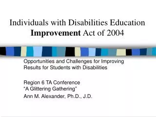 Individuals with Disabilities Education Improvement Act of 2004