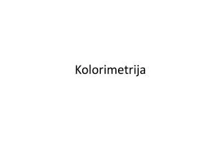 kolorimetrija