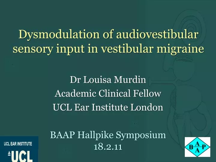 dysmodulation of audiovestibular sensory input in vestibular migraine