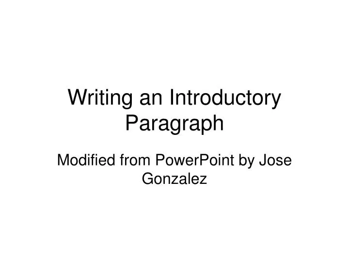 writing an introductory paragraph