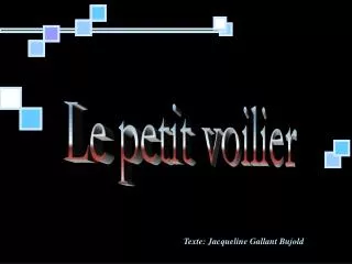 Le petit voilier