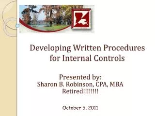 Developing Written Procedures for Internal Controls