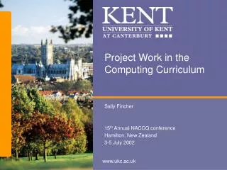 Project Work in the Computing Curriculum