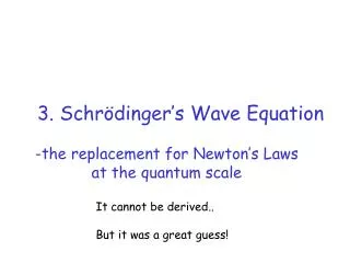 3. Schrödinger’s Wave Equation
