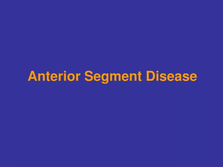 anterior segment disease