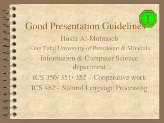 Good Presentation Guidelines