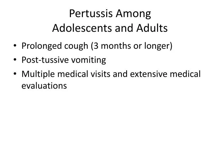 pertussis among adolescents and adults