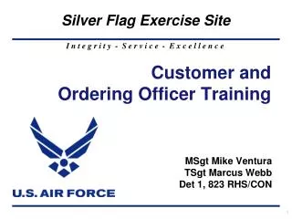 Customer and Ordering Officer Training