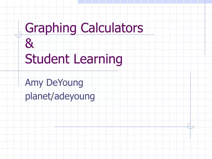 graphing calculators student learning