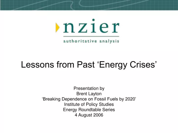 lessons from past energy crises