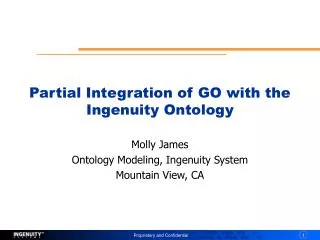 Partial Integration of GO with the Ingenuity Ontology