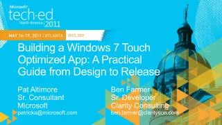 Building a Windows 7 Touch Optimized App: A Practical Guide from Design to Release