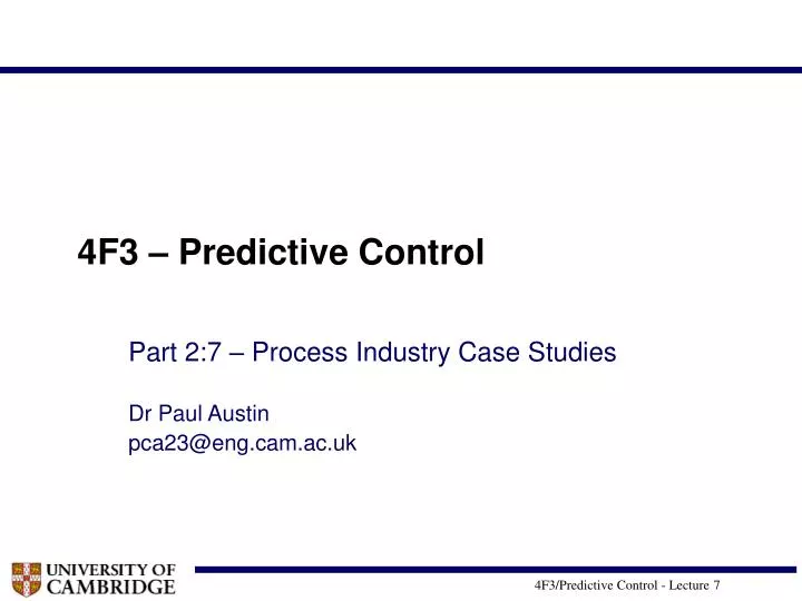 4f3 predictive control