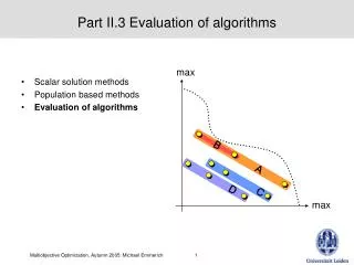 Part II.3 Evaluation of algorithms