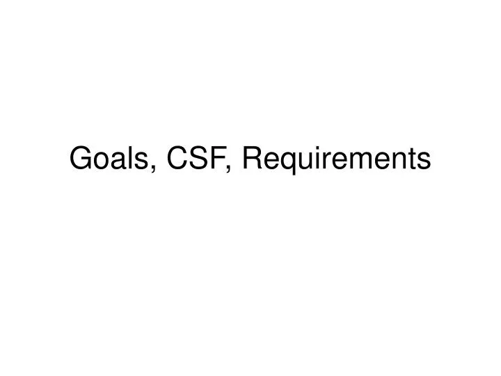 goals csf requirements