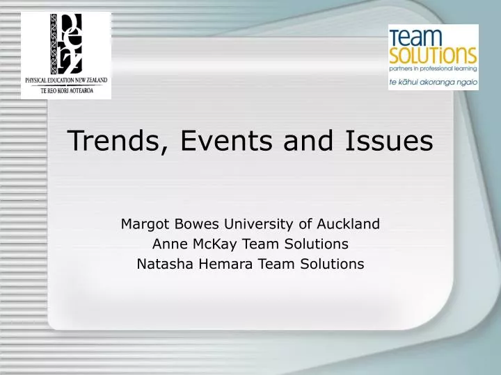 trends events and issues