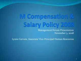 M Compensation &amp; Salary Policy 2008
