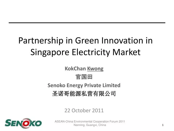partnership in green innovation in singapore electricity market