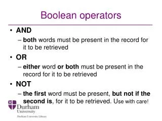 Boolean operators