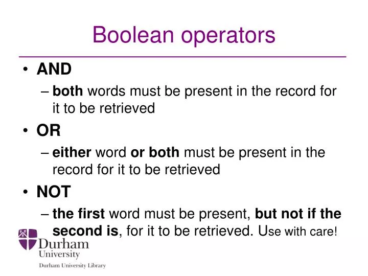 boolean operators