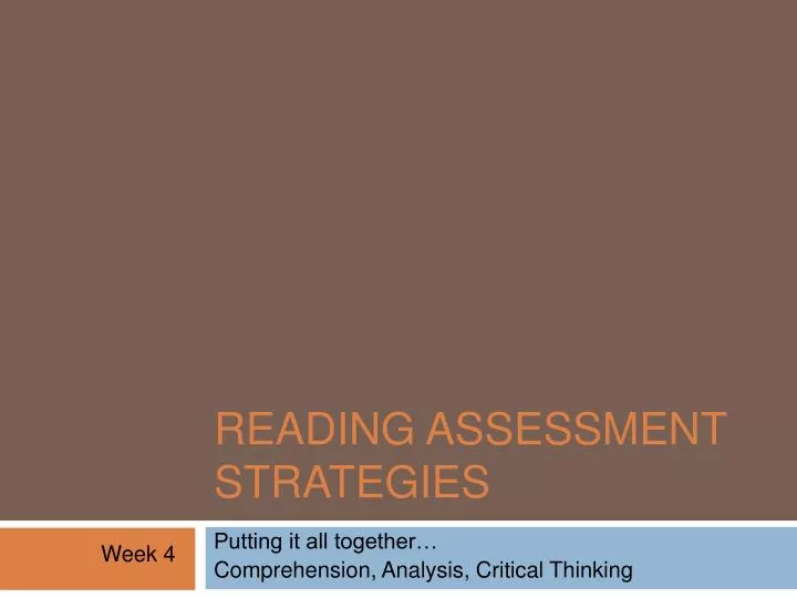 reading assessment strategies