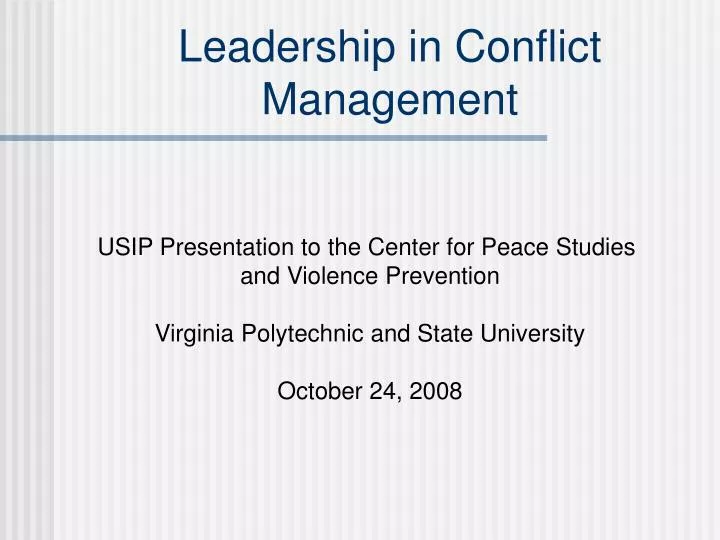 leadership in conflict management