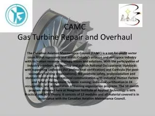 CAMC Gas Turbine Repair and Overhaul
