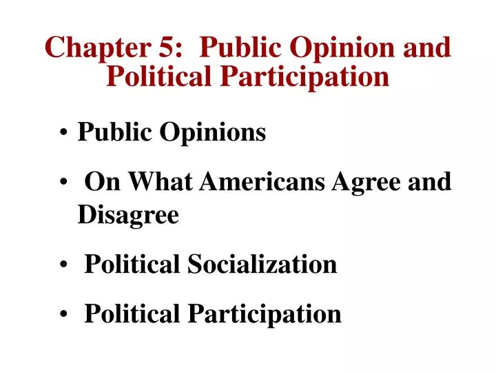 chapter 5 public opinion and political participation