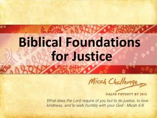 Biblical Foundations for Justice