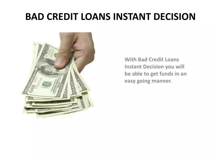 bad credit loans instant decision
