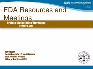 FDA Resources and Meetings