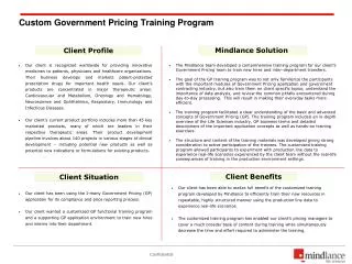 Custom Government Pricing Training Program