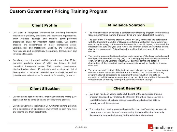 custom government pricing training program