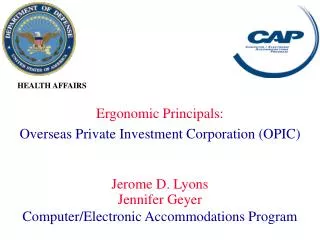 Jerome D. Lyons Jennifer Geyer Computer/Electronic Accommodations Program