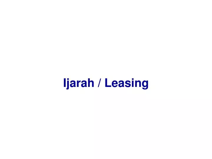 ijarah leasing