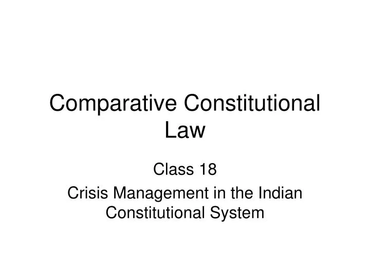 comparative constitutional law