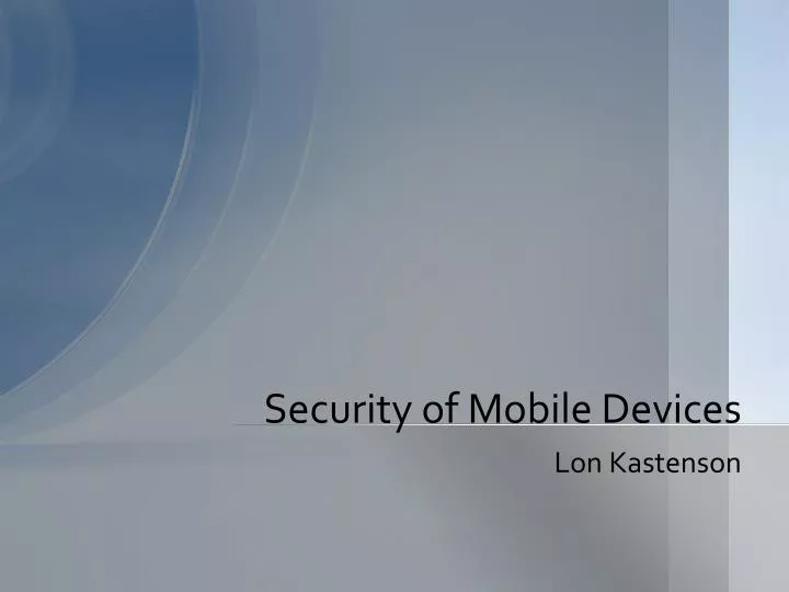 security of mobile devices