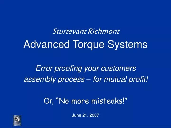 sturtevant richmont advanced torque systems