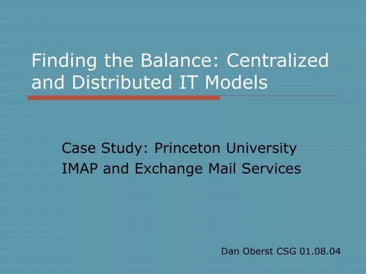 finding the balance centralized and distributed it models