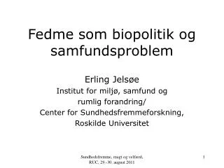 fedme som biopolitik og samfundsproblem
