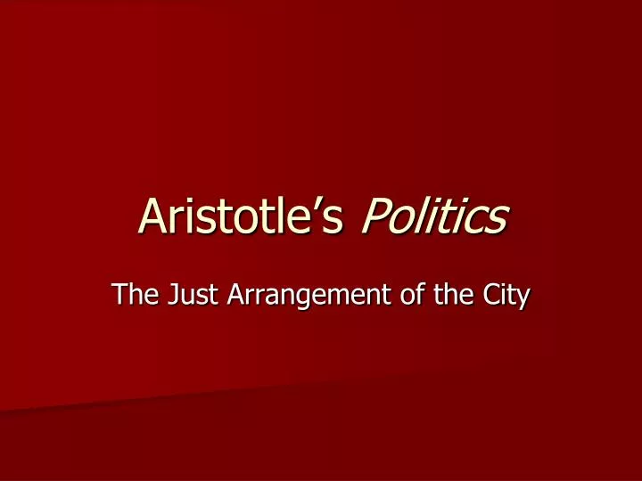 aristotle s politics
