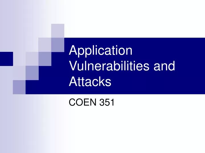 application vulnerabilities and attacks