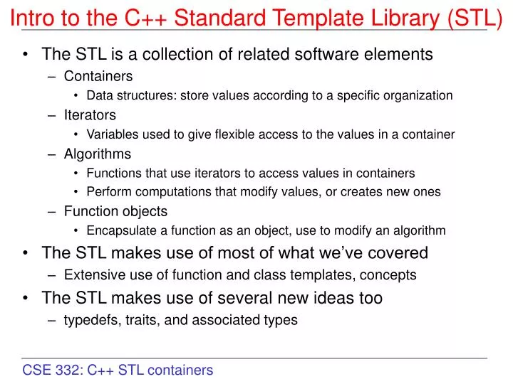 intro to the c standard template library stl