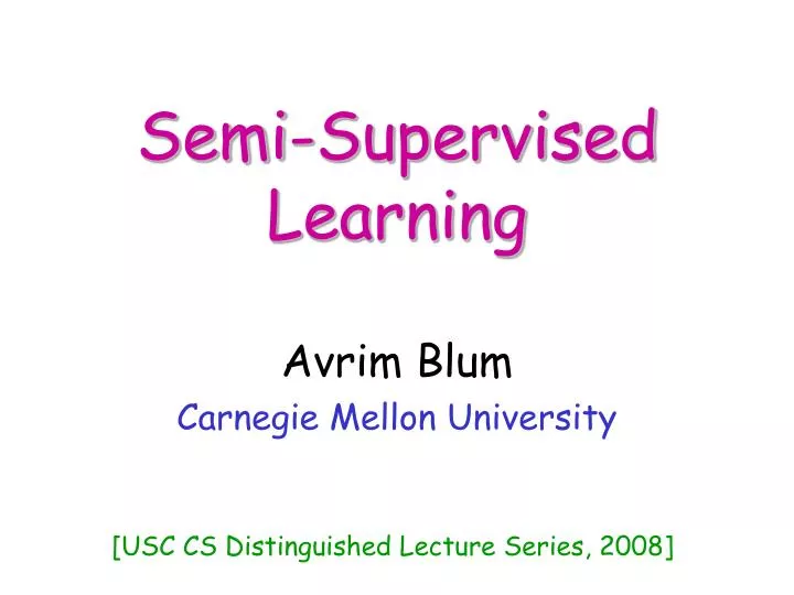 semi supervised learning