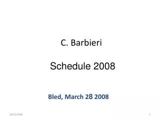 C. Barbieri Schedule 2008