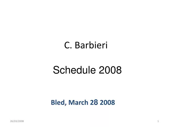 c barbieri schedule 2008