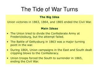 the tide of war turns